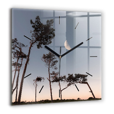 Ceas perete din sticlă pătrat Departe