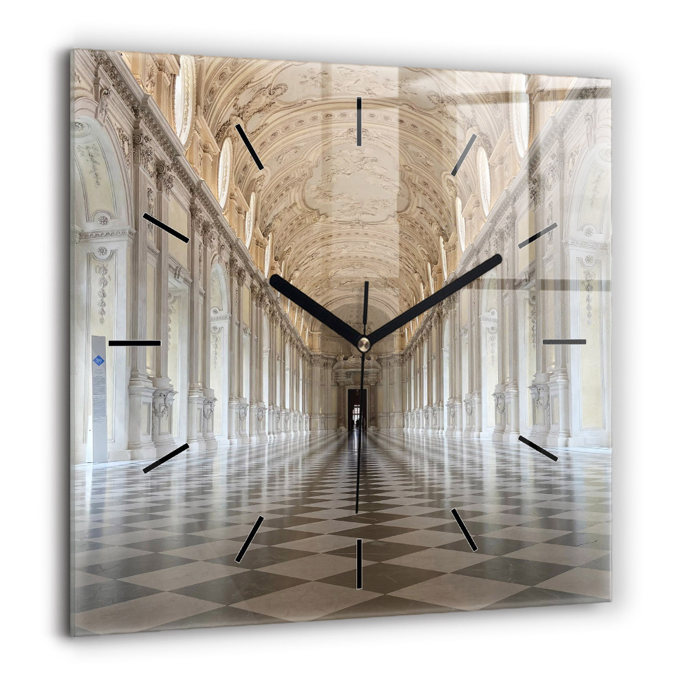 Ceas pătrat de perete din sticlă linia Portocalia