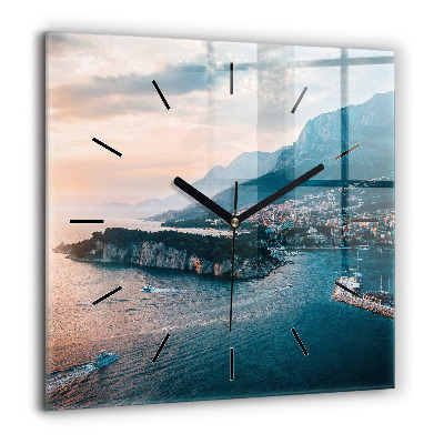 Ceas perete din sticlă pătrat Peștera subacvatică