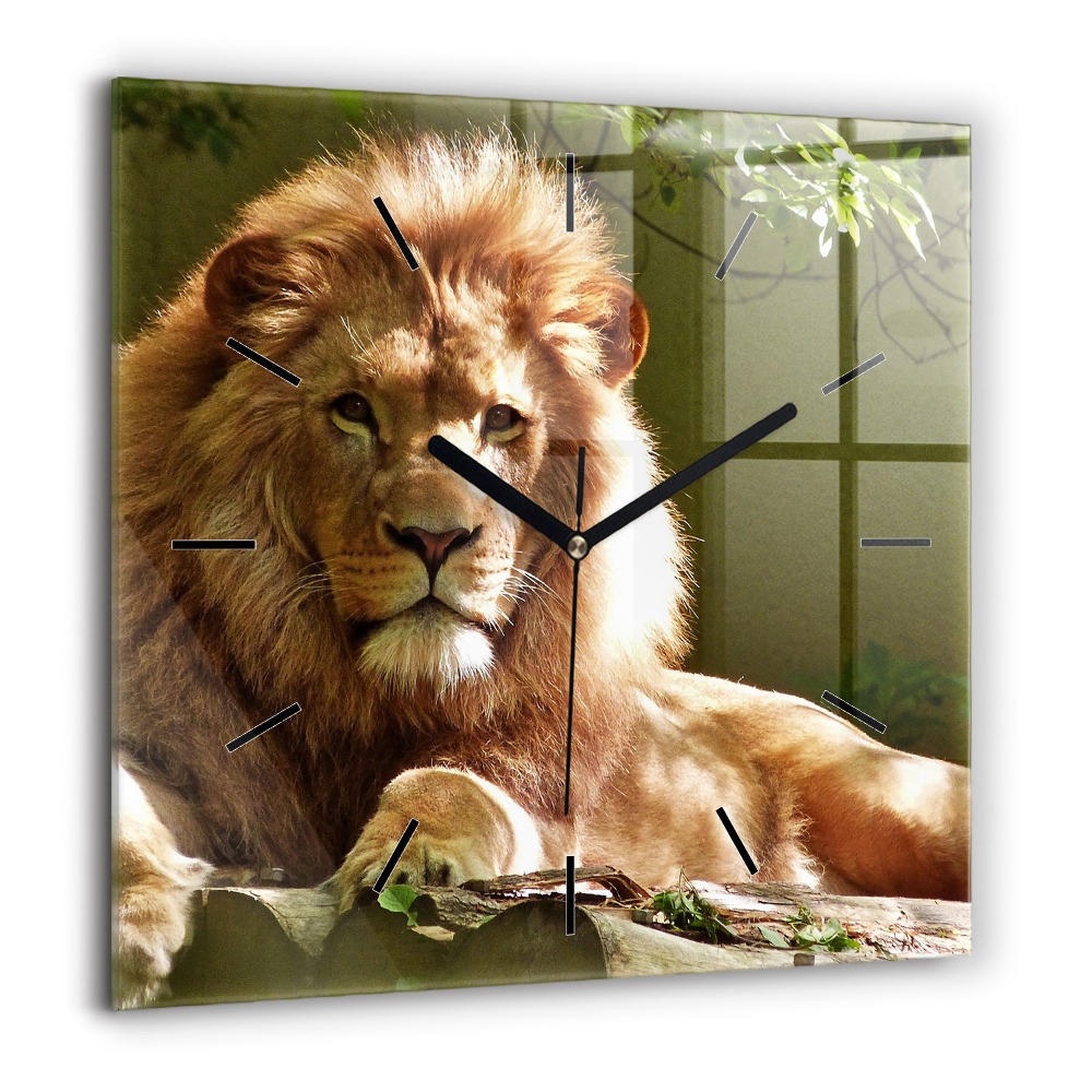 Ceas perete din sticlă pătrat Suc de portocale