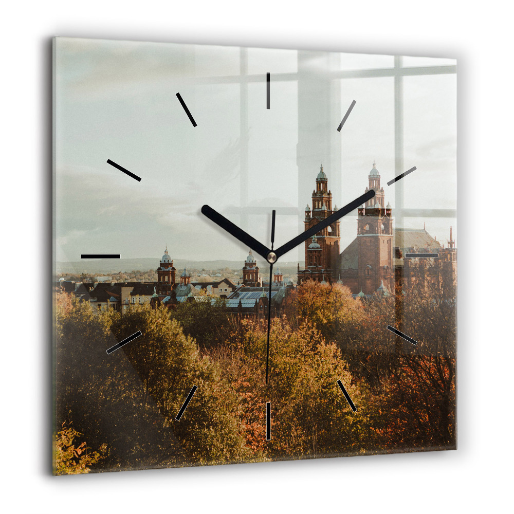 Ceas pătrat de perete din sticlă Cascada Islanda Peisaj