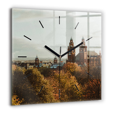 Ceas pătrat de perete din sticlă Cascada Islanda Peisaj