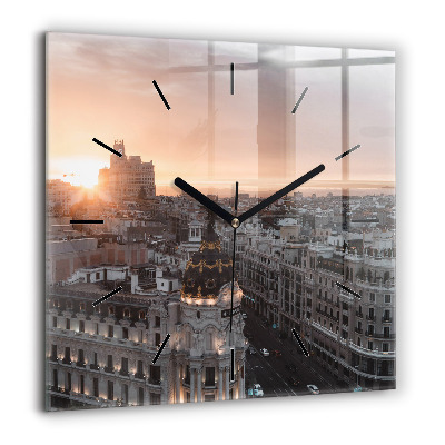 Ceas pătrat de perete din sticlă Munți lângă ocean