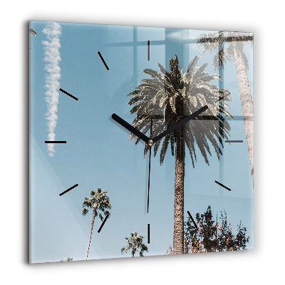 Ceas din sticlă pătrat Vedere Barcelona asupra Montjuic