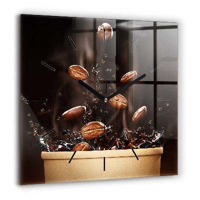 Ceas de sticlă pe perete pătrat Stâncă întunecată