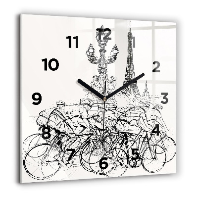 Ceas pătrat de perete din sticlă Oameni în acuarelă