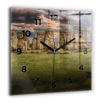 Ceas de sticlă pe perete pătrat Flori într-o vază