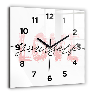 Ceas de sticlă pe perete pătrat Textura fractală