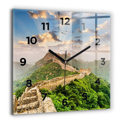 Ceas din sticlă pătrat Contururile hărții lumii