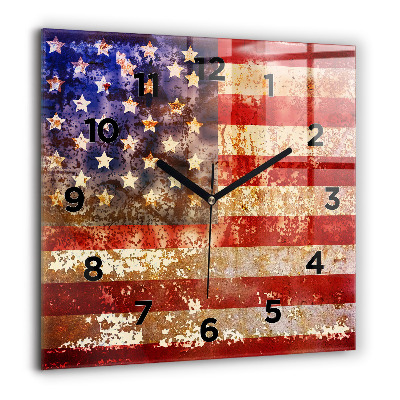 Ceas perete din sticlă pătrat Bicicleta pictata