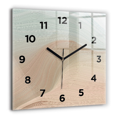 Ceas perete din sticlă pătrat Apus peste lac