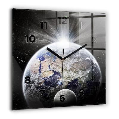 Ceas pătrat de perete din sticlă Lebăda în inimă