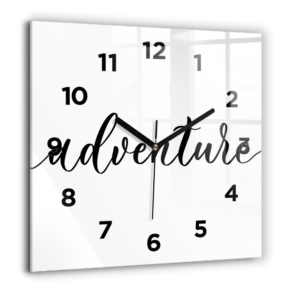 Ceas perete din sticlă pătrat Umbra unui palmier în nisip