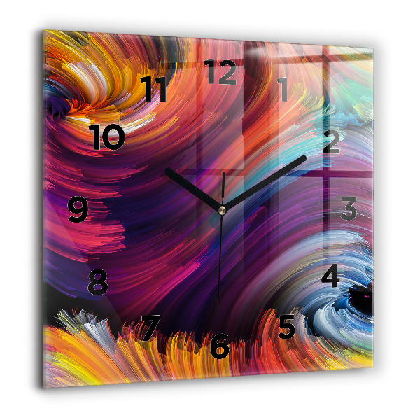 Ceas de sticlă pe perete pătrat Geometrii abstracte