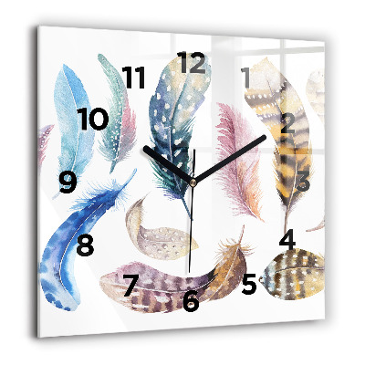 Ceas din sticlă pătrat Amprentele mâinilor copiilor