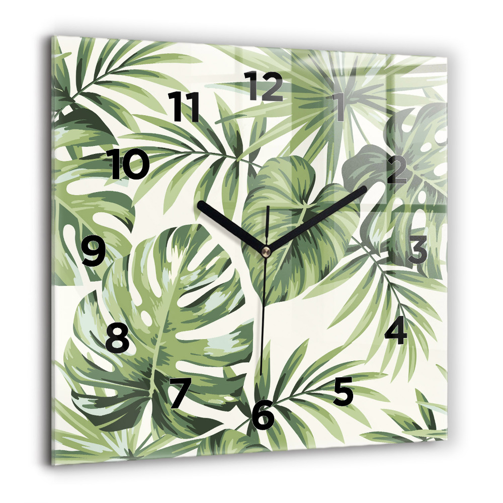 Ceas de sticlă pe perete pătrat Ananas