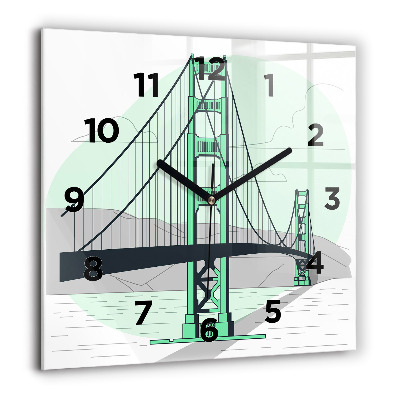 Ceas din sticlă pătrat Peisaj stâncos