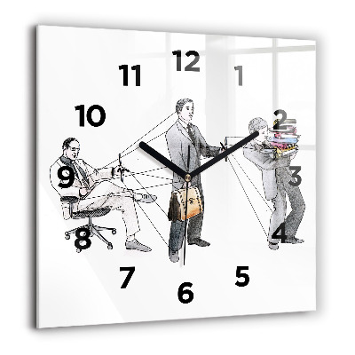 Ceas din sticlă pătrat Inch alb în galop