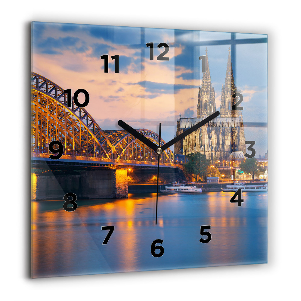 Ceas perete din sticlă pătrat Ancoră de mare