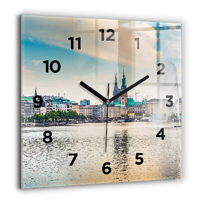 Ceas de sticlă pe perete pătrat Cap de cerb colorat