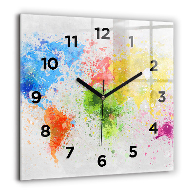 Ceas perete din sticlă pătrat Linii abstracte