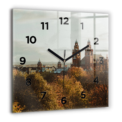 Ceas pătrat de perete din sticlă Cascada Islanda Peisaj
