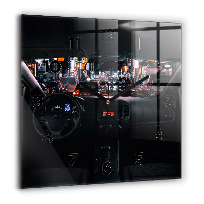 Ceas perete din sticlă pătrat Nava cu apă scufundată