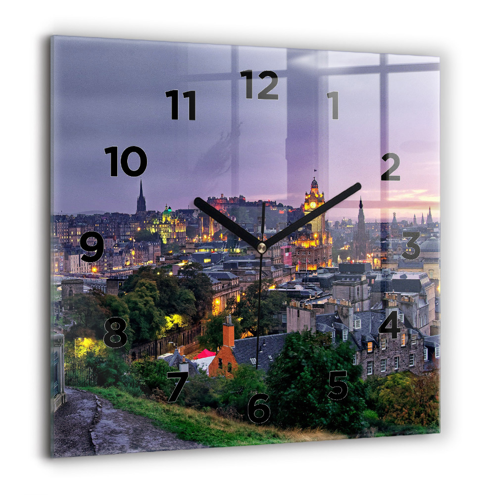 Ceas de sticlă pe perete pătrat O barcă cu vele pe ocean