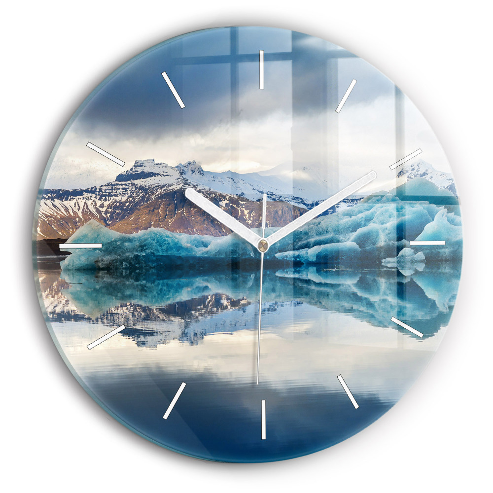 Ceas rotund de perete din sticlă Lacul Jokulsarlon Islanda