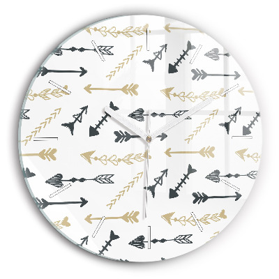 Ceas de sticlă pe perete rotund Model geometric hipster