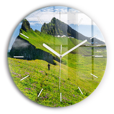 Ceas perete din sticlă rotund Rezervația Hornstrandir Islanda