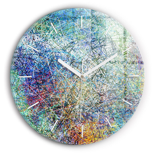 Ceas de sticlă pe perete rotund Abstracția - Emoții