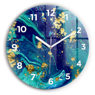 Ceas perete din sticlă rotund Abstracția modernă