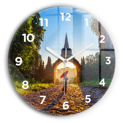 Ceas rotund de perete din sticlă Parcul Surat Thani Thailanda