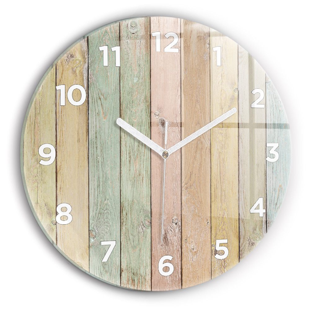 Ceas rotund de perete din sticlă Plăci colorate