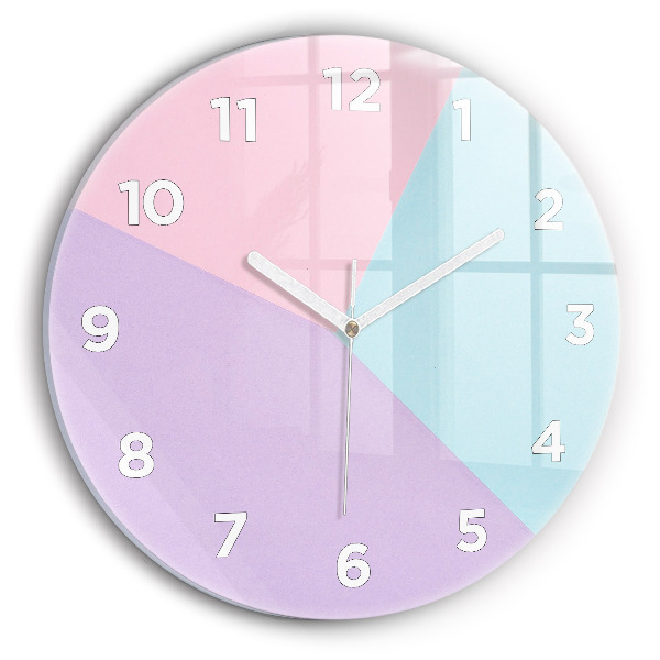 Ceas perete din sticlă rotund Model pastel