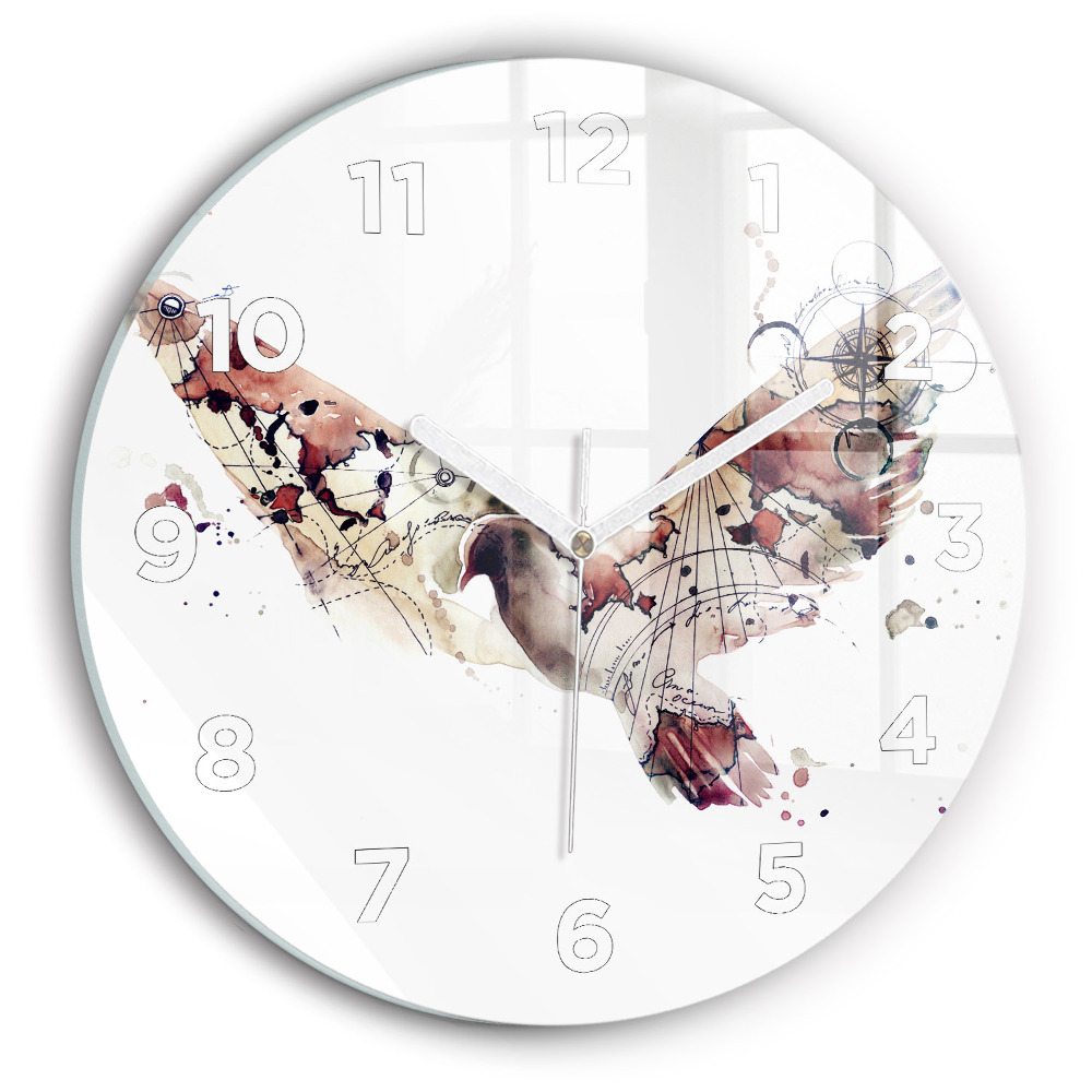 Ceas rotund de perete din sticlă Vedere abstractă