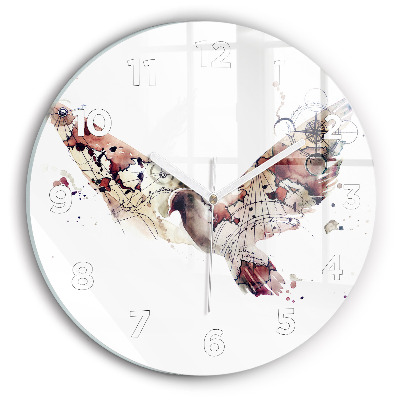 Ceas rotund de perete din sticlă Vedere abstractă