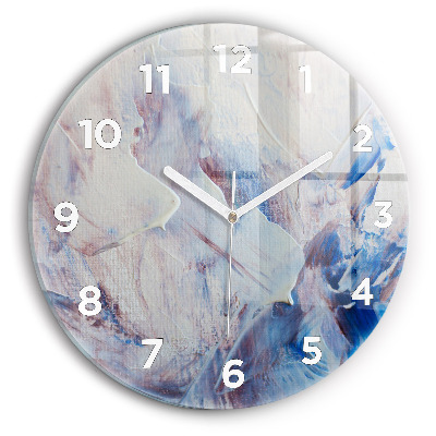 Ceas perete din sticlă rotund Textura abstractă de vopsea