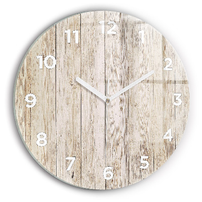 Ceas perete din sticlă rotund Panouri din lemn