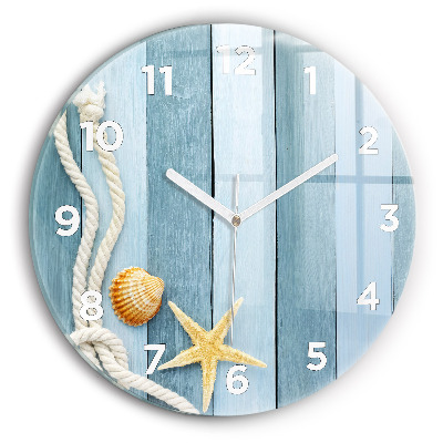 Ceas perete din sticlă rotund Scânduri în dungi și un papion