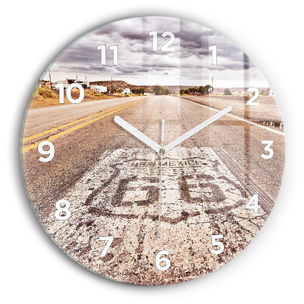 Ceas perete din sticlă rotund Route 66 SUA