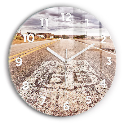 Ceas perete din sticlă rotund Route 66 SUA