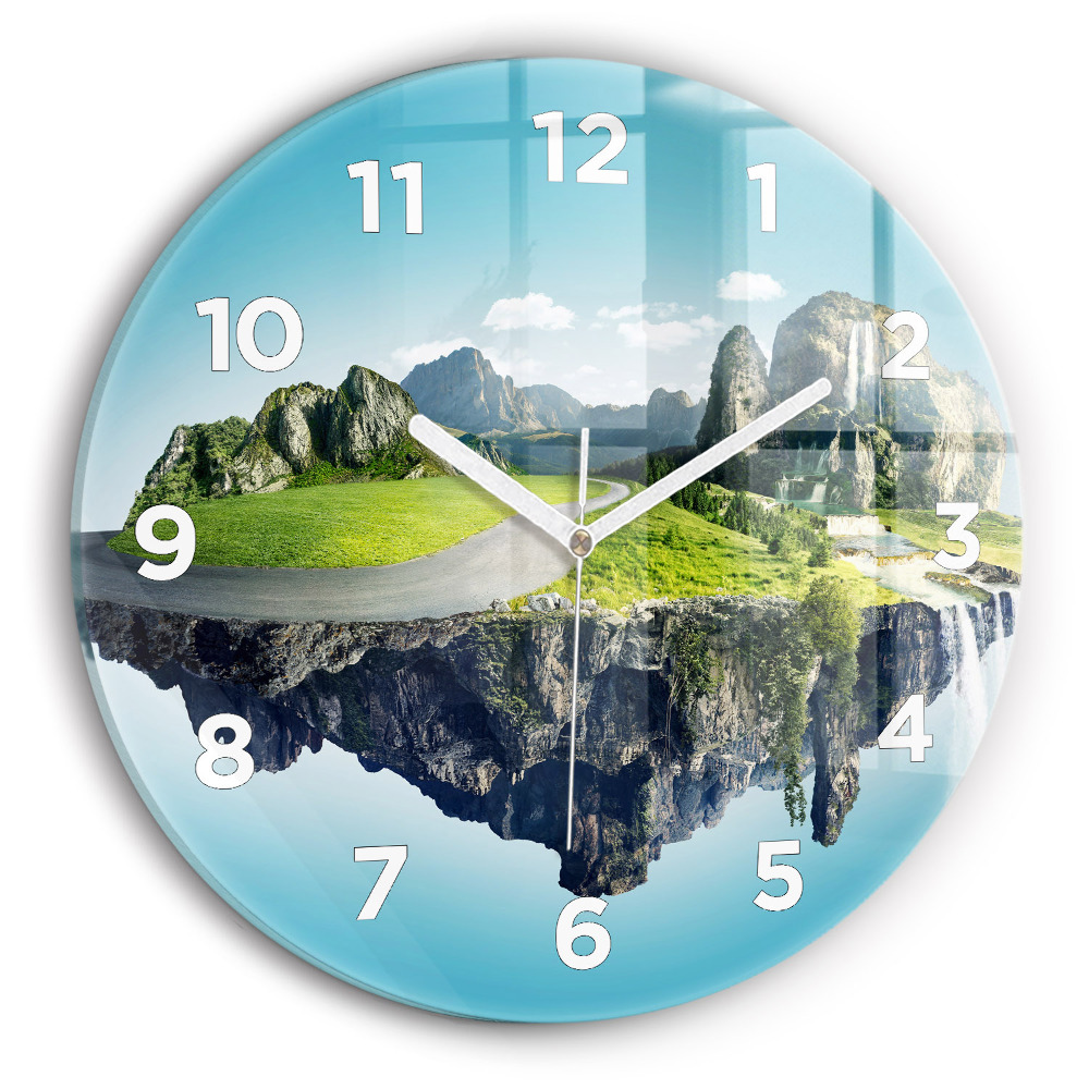 Ceas de sticlă pe perete rotund insula zburătoare