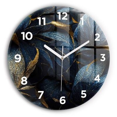 Ceas din sticlă rotund Flori decorative