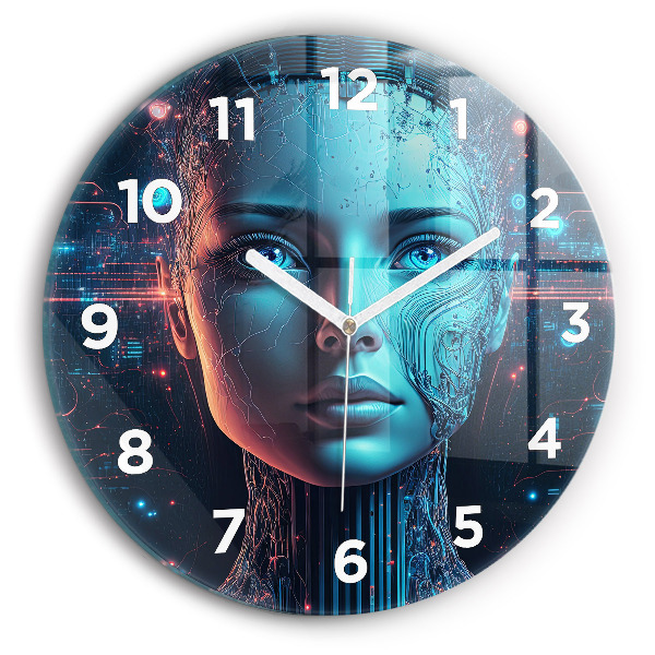 Ceas perete din sticlă rotund Inteligenţă artificială