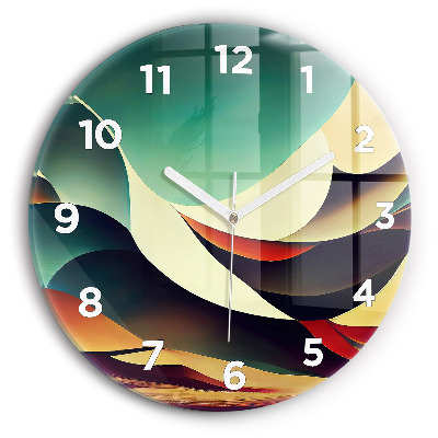 Ceas perete din sticlă rotund Fundal cu linii abstracte