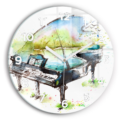 Ceas perete din sticlă rotund Ilustrație a celor 4 anotimpuri