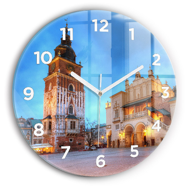 Ceas de sticlă pe perete rotund Piața principală din Cracovia