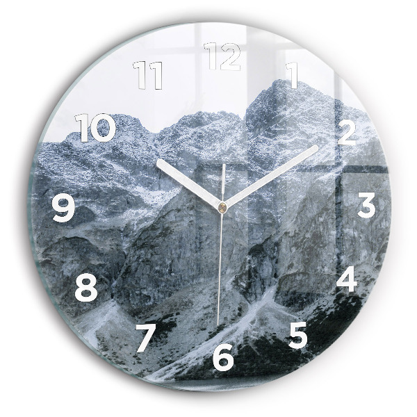 Ceas de sticlă pe perete rotund Morskie Oko în Munții Tatra
